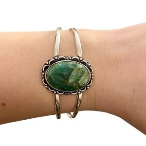 Quantum Quattro Silver Cuff Bracelet in sterling silver overlay 925